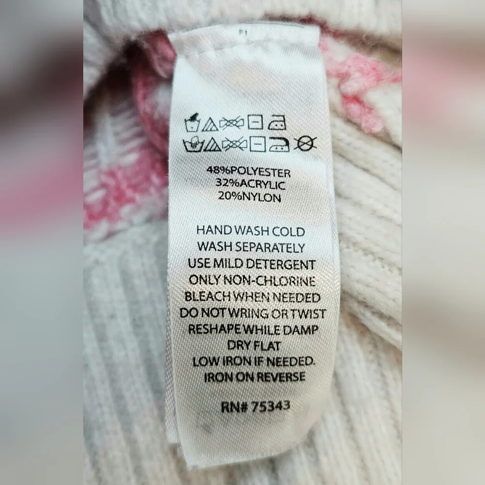 Jessica Simpson Winter Fuzzy Pink Christmas Tree Heart Cropped Half Zip Sweater - Picture 11 of 11